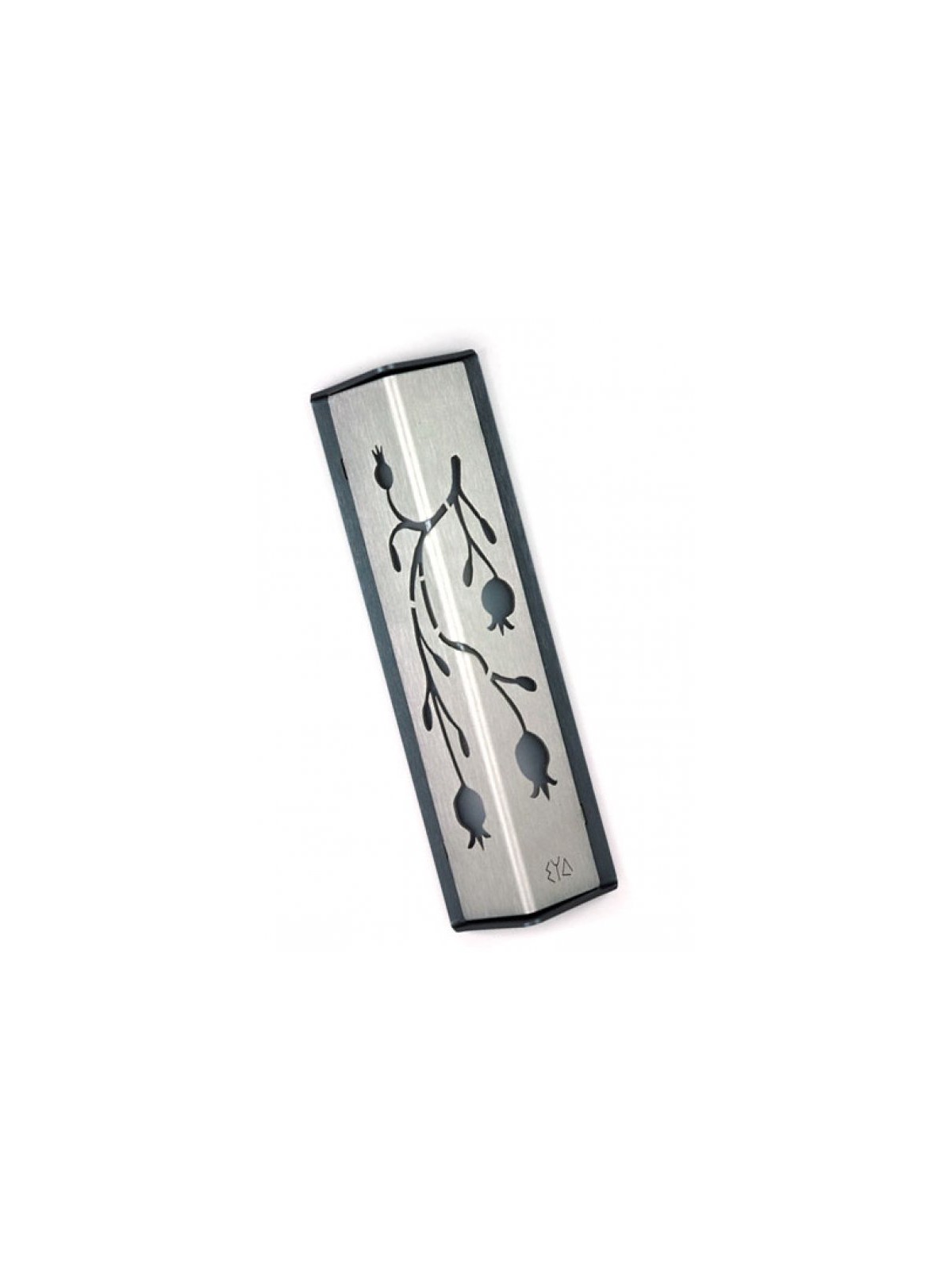 Shraga Landesman Angular Shiny Silver Alumin... | Modern Mezuzah Cases