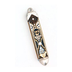 Black and Silver Color Mezuzah Case by E... | Mezuzah by Esther Shahaf