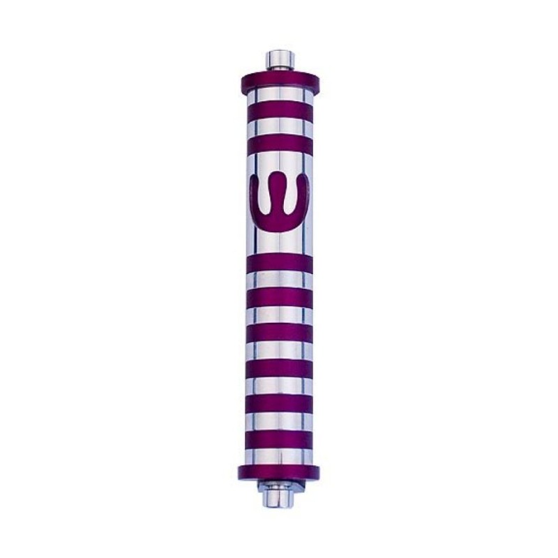Agayof Cylinder Mezuzah Case with Bands and ... | Modern Mezuzah Cases