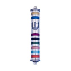 Agayof Cylinder Mezuzah Case with Bands and ... | Modern Mezuzah Cases