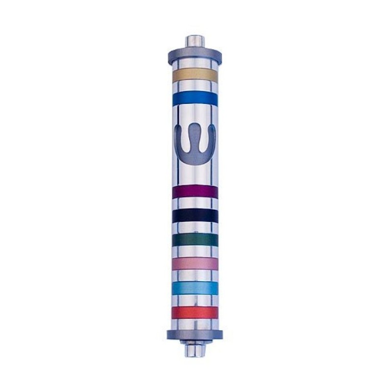 Agayof Cylinder Mezuzah Case with Bands and ... | Modern Mezuzah Cases