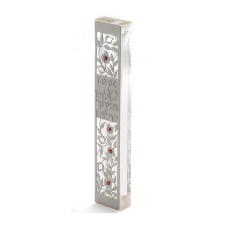 Dorit Judaica Large Lucite Mezuzah Case Pome... | Modern Mezuzah Cases