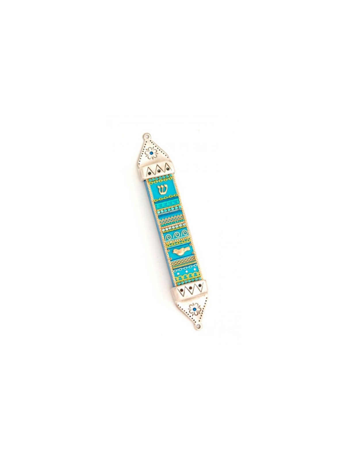 Dove Design Turquoise Mezuzah Ester Shahaf | Mezuzah by Esther Shahaf