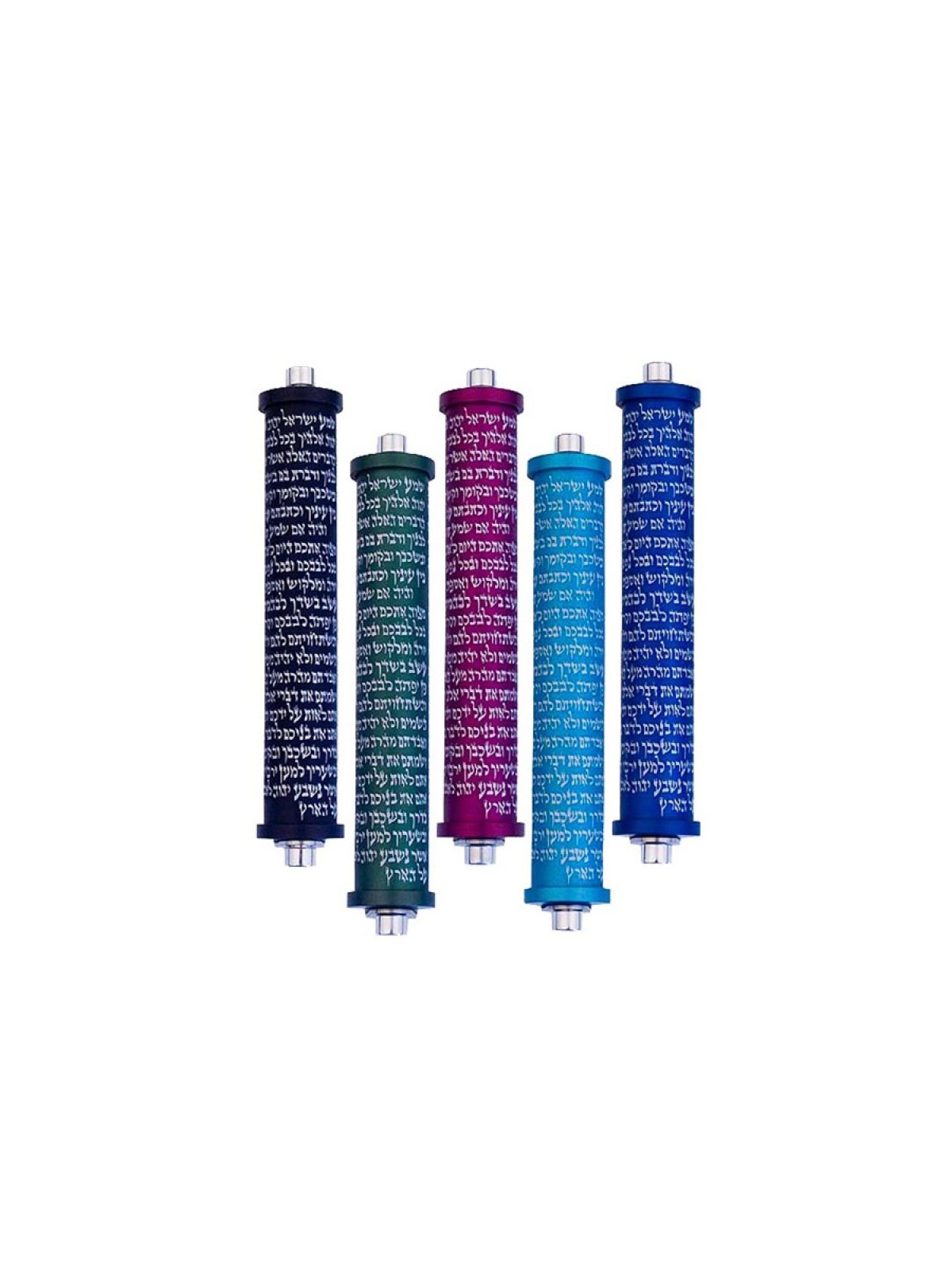 Agayof Cylinder Mezuzah Case with Shema Pray... | Modern Mezuzah Cases