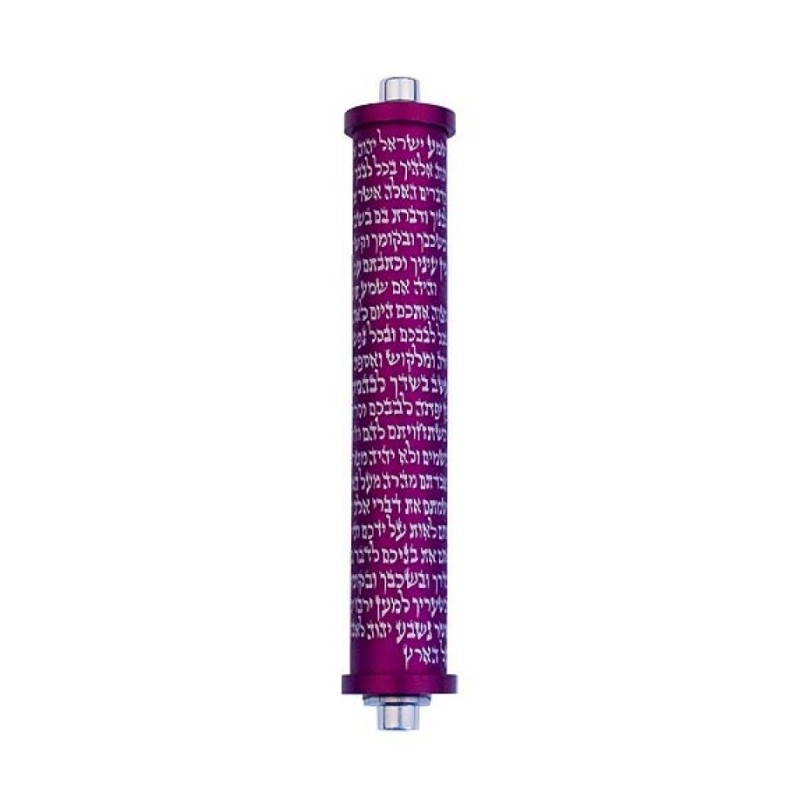 Agayof Cylinder Mezuzah Case with Shema Pray... | Modern Mezuzah Cases
