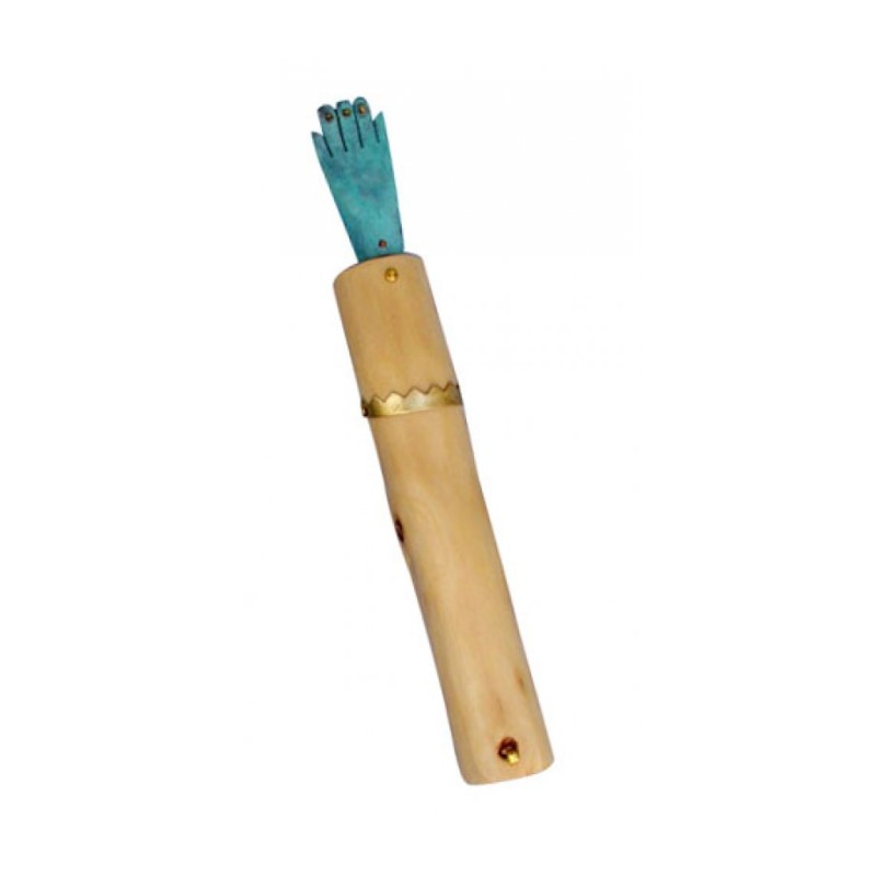 Shraga Landesman Wood Patina Copper Mezuzah ... | Modern Mezuzah Cases