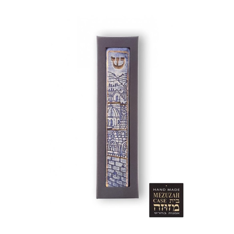 Art in Clay Handmade Ceramic Mezuzah Case Je... | Modern Mezuzah Cases