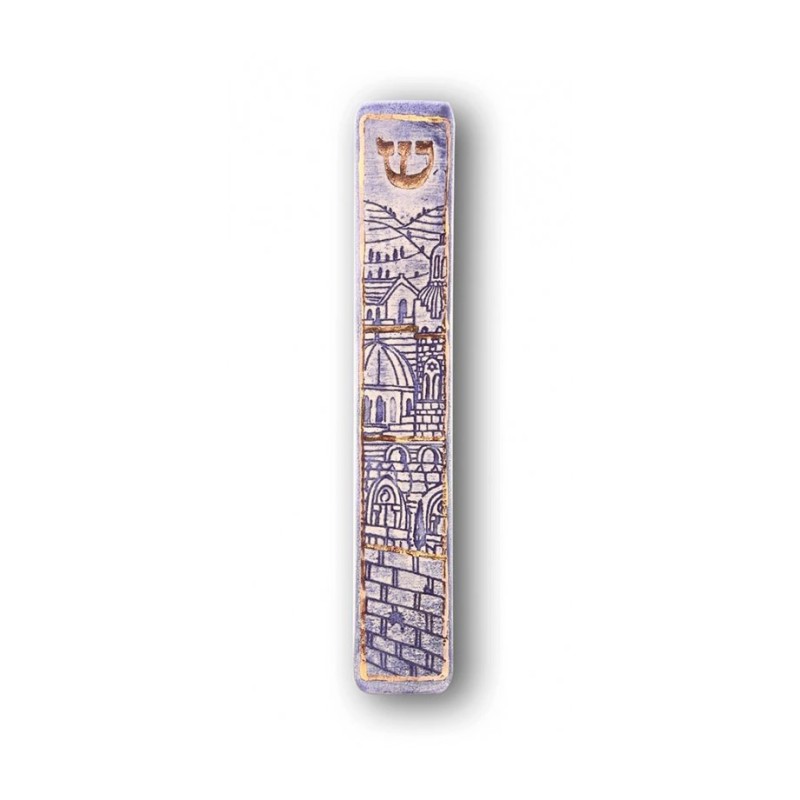 Art in Clay Handmade Ceramic Mezuzah Case Je... | Modern Mezuzah Cases
