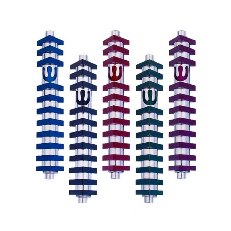 Agayof Cylinder Mezuzah Case with Triangles ... | Modern Mezuzah Cases