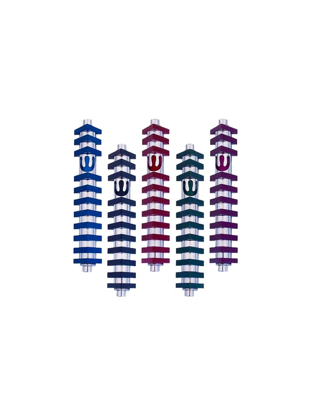 Agayof Cylinder Mezuzah Case with Triangles ... | Modern Mezuzah Cases