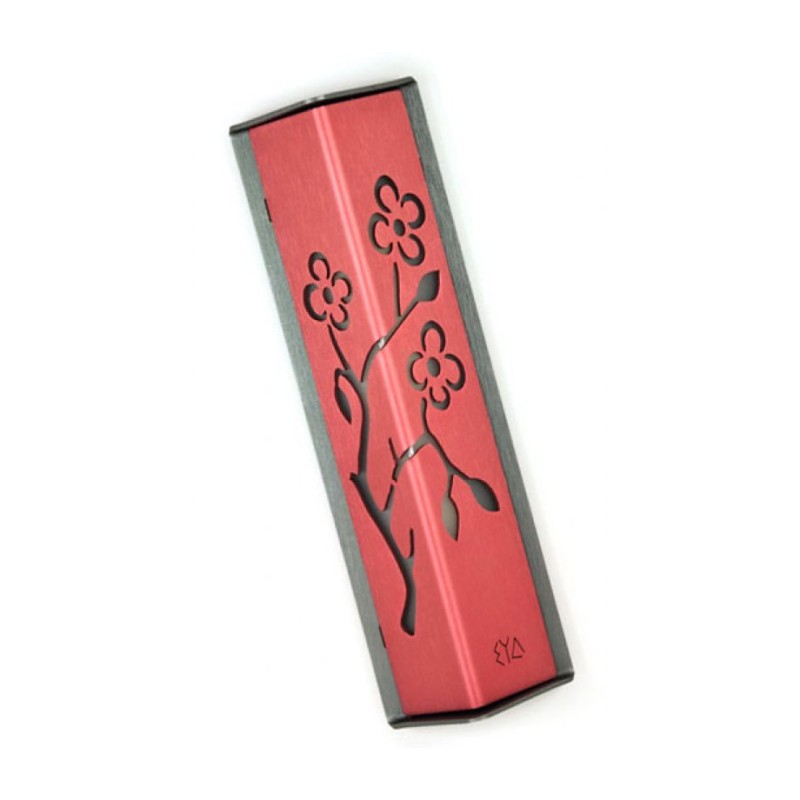 Shraga Landesman Angular Shiny Pink Aluminum... | Modern Mezuzah Cases