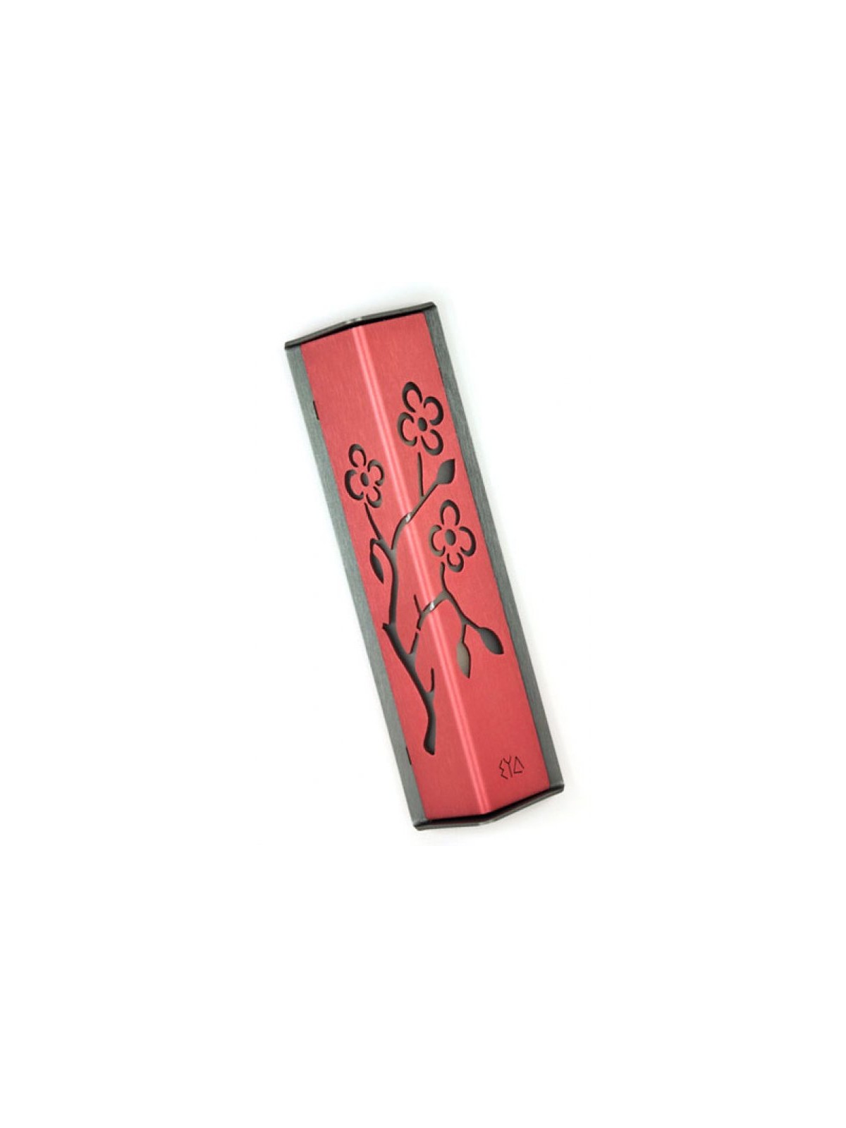 Shraga Landesman Angular Shiny Pink Aluminum... | Modern Mezuzah Cases