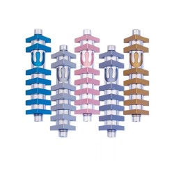 Agayof Cylinder Mezuzah Case with Triangles ... | Modern Mezuzah Cases