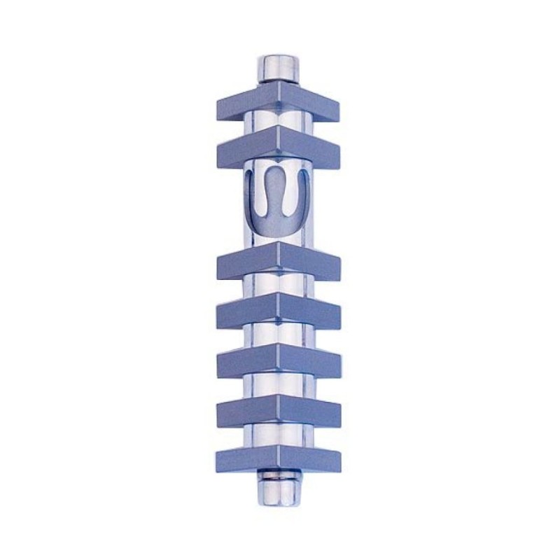 Agayof Cylinder Mezuzah Case with Triangles ... | Modern Mezuzah Cases