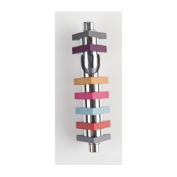 Agayof Cylinder Mezuzah Case with Triangles ... | Modern Mezuzah Cases