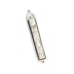 Silver Color Mezuzah Case by Ester Shahaf | Mezuzah by Esther Shahaf