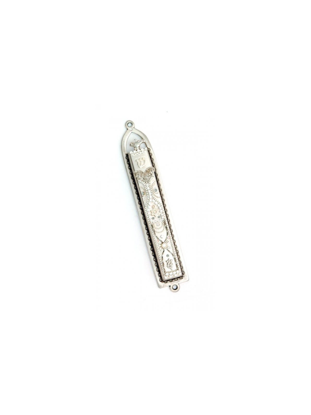 Silver Color Mezuzah Case by Ester Shahaf | Mezuzah by Esther Shahaf