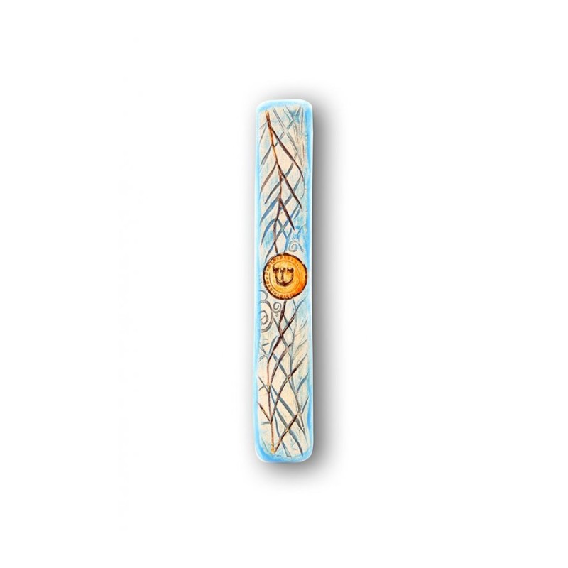 Art in Clay Handmade Ceramic Mezuzah Case Da... | Modern Mezuzah Cases