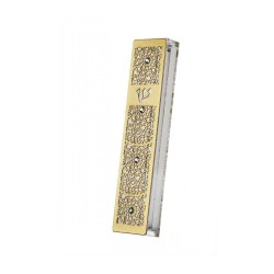 Dorit Judaica Gold Stainless Steel Acrylic M... | Modern Mezuzah Cases