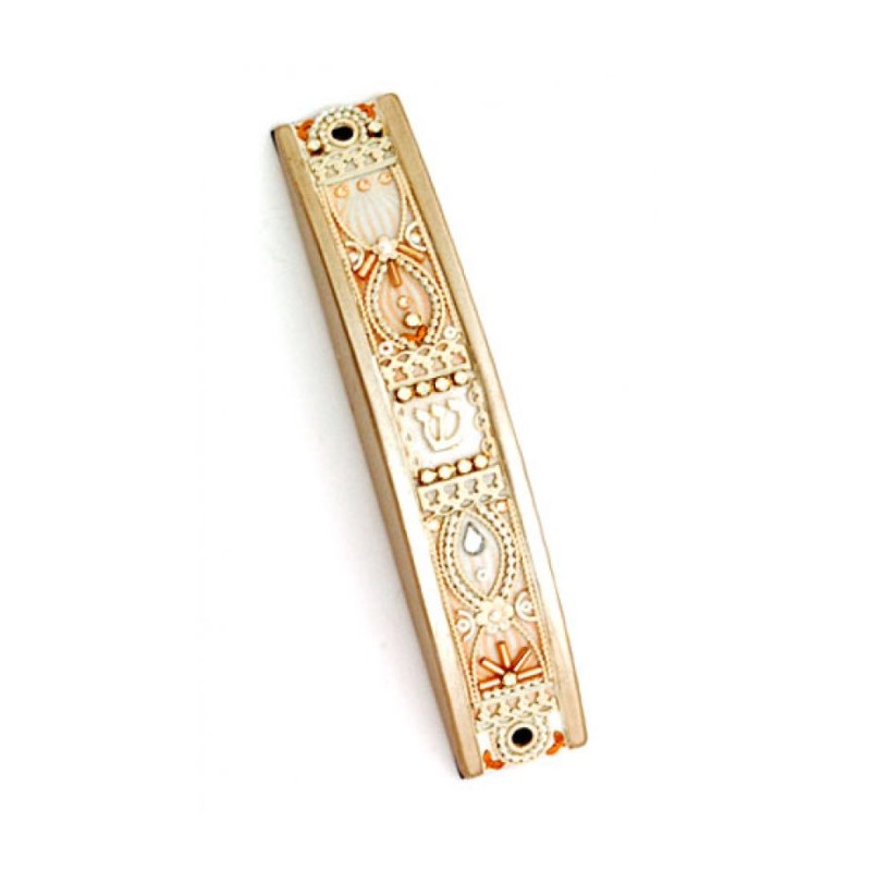 Majestic Curved Pewter Mezuzah Case by E... | Mezuzah by Esther Shahaf