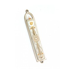White Orange Filigree Design Mezuzah by ... | Mezuzah by Esther Shahaf