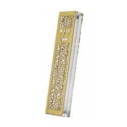 Dorit Judaica Gold Stainless Steel Acrylic M... | Modern Mezuzah Cases