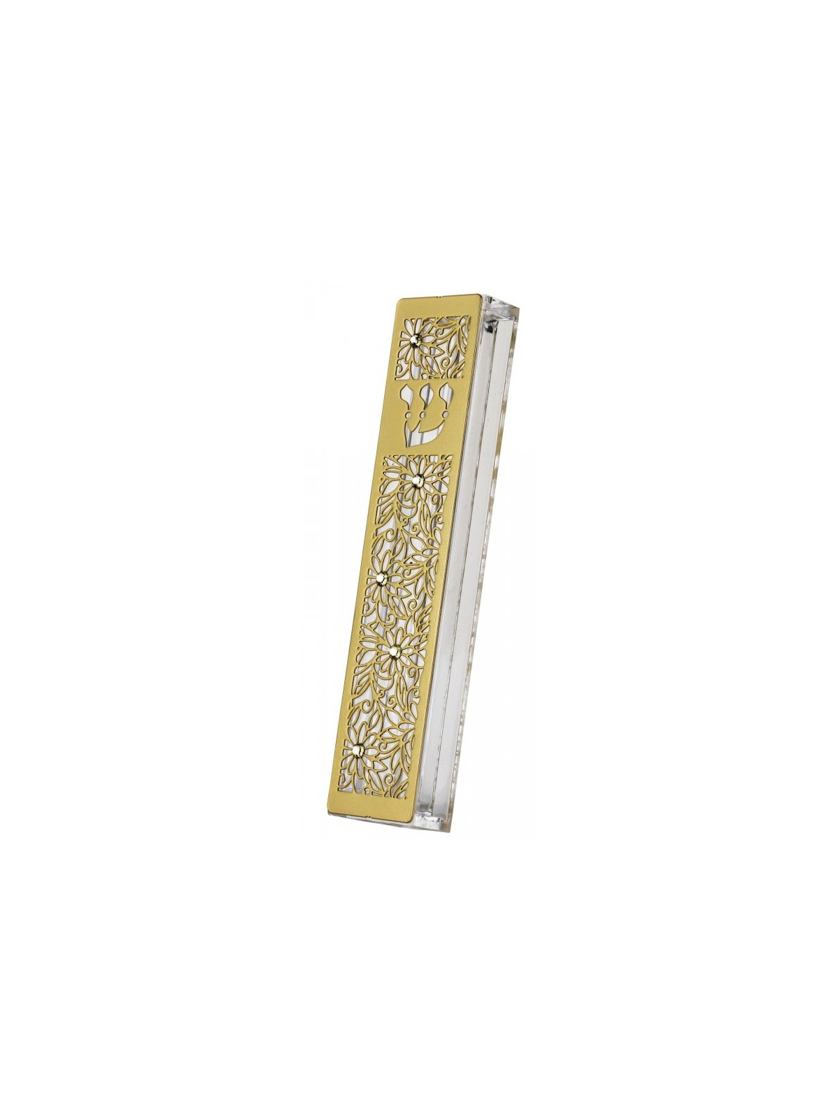 Dorit Judaica Gold Stainless Steel Acrylic M... | Modern Mezuzah Cases