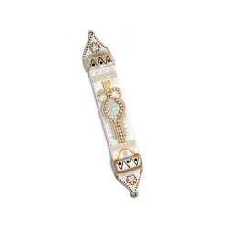 Silver Gold Pewter Mezuzah by Ester Shahaf | Mezuzah by Esther Shahaf