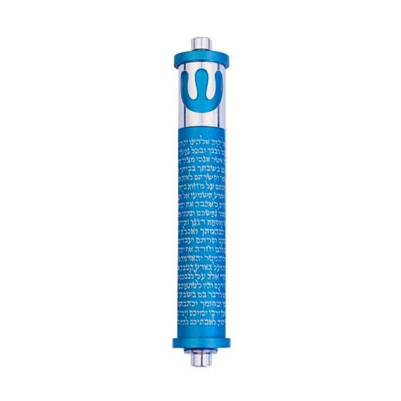 Agayof Cylinder Mezuzah Case with Shema Pray... | Modern Mezuzah Cases