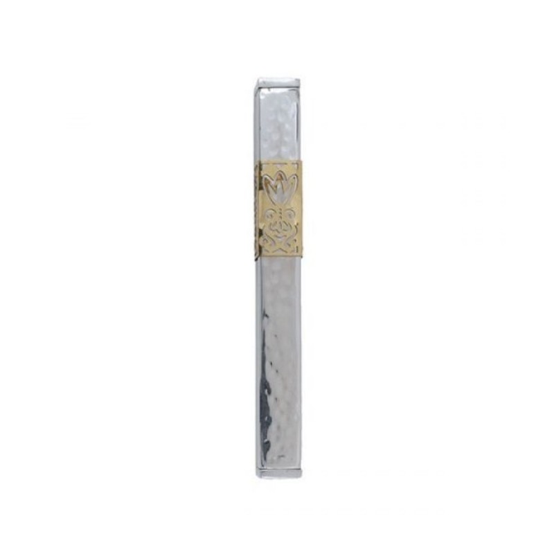 Yair Emanuel Hammered Metal Mezuzah Case Cuto... | Mezuzahs by Emanuel