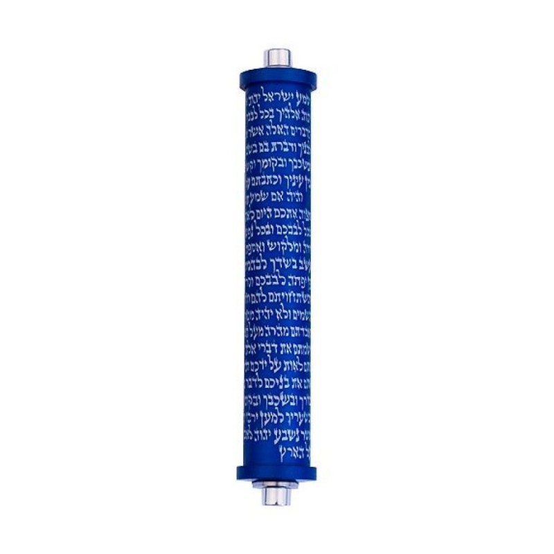 Agayof Cylinder Mezuzah Case with Shema Pray... | Modern Mezuzah Cases
