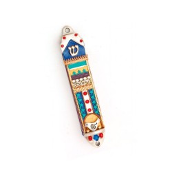 Colorful Dove of Peace Mezuzah Case by E... | Mezuzah by Esther Shahaf