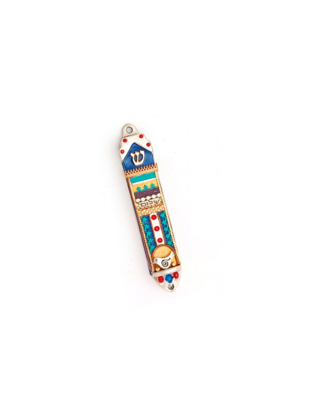 Colorful Dove of Peace Mezuzah Case by E... | Mezuzah by Esther Shahaf