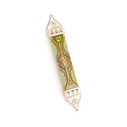 Oriental Green Mezuzah Ester Shahaf | Mezuzah by Esther Shahaf