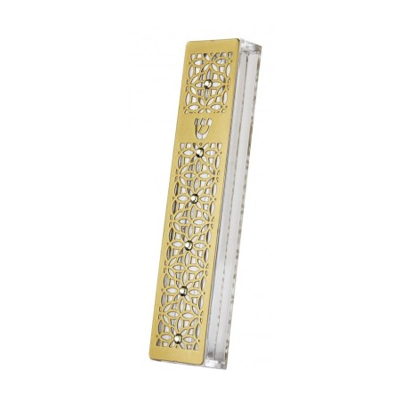 Dorit Judaica Gold Stainless Steel Acrylic M... | Modern Mezuzah Cases