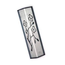 Shraga Landesman Angular Shiny Silver Alumin... | Modern Mezuzah Cases