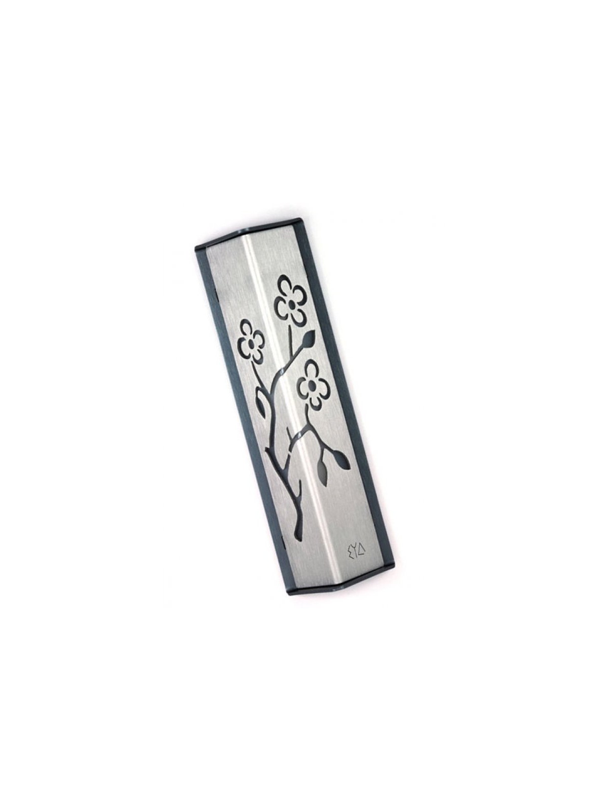 Shraga Landesman Angular Shiny Silver Alumin... | Modern Mezuzah Cases