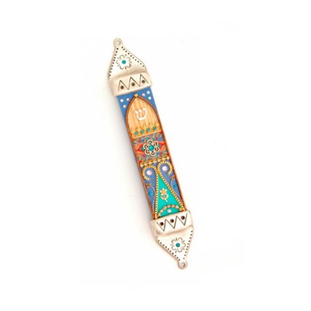 Colorful Oriental Mezuzah by Ester Shahaf | Mezuzah by Esther Shahaf
