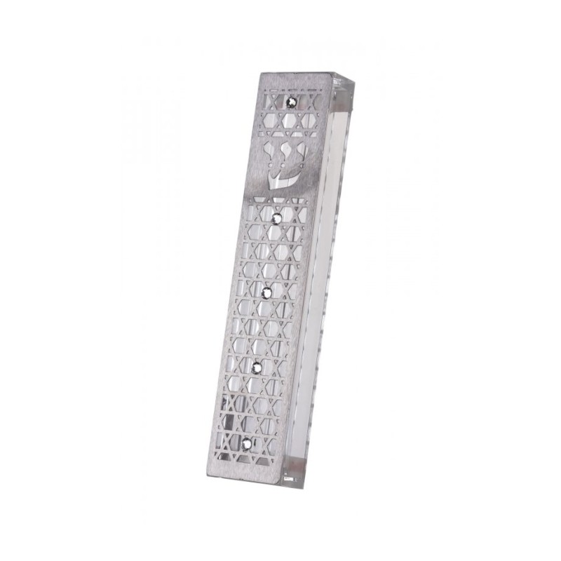 Dorit Judaica Acrylic Steel Mezuzah Case Cut... | Modern Mezuzah Cases