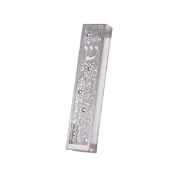 Dorit Judaica Mezuzah Case with Cutout Steel... | Modern Mezuzah Cases