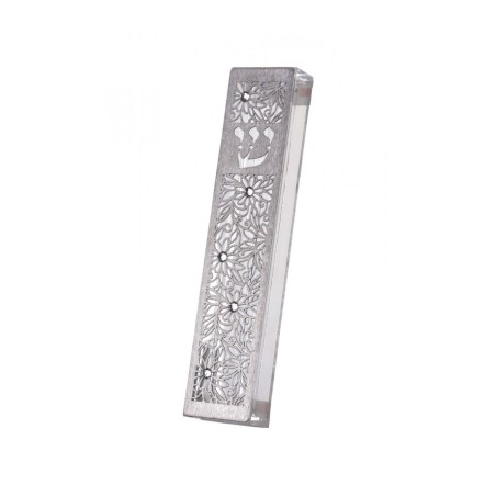 Dorit Judaica Mezuzah Case with Cutout Steel... | Modern Mezuzah Cases