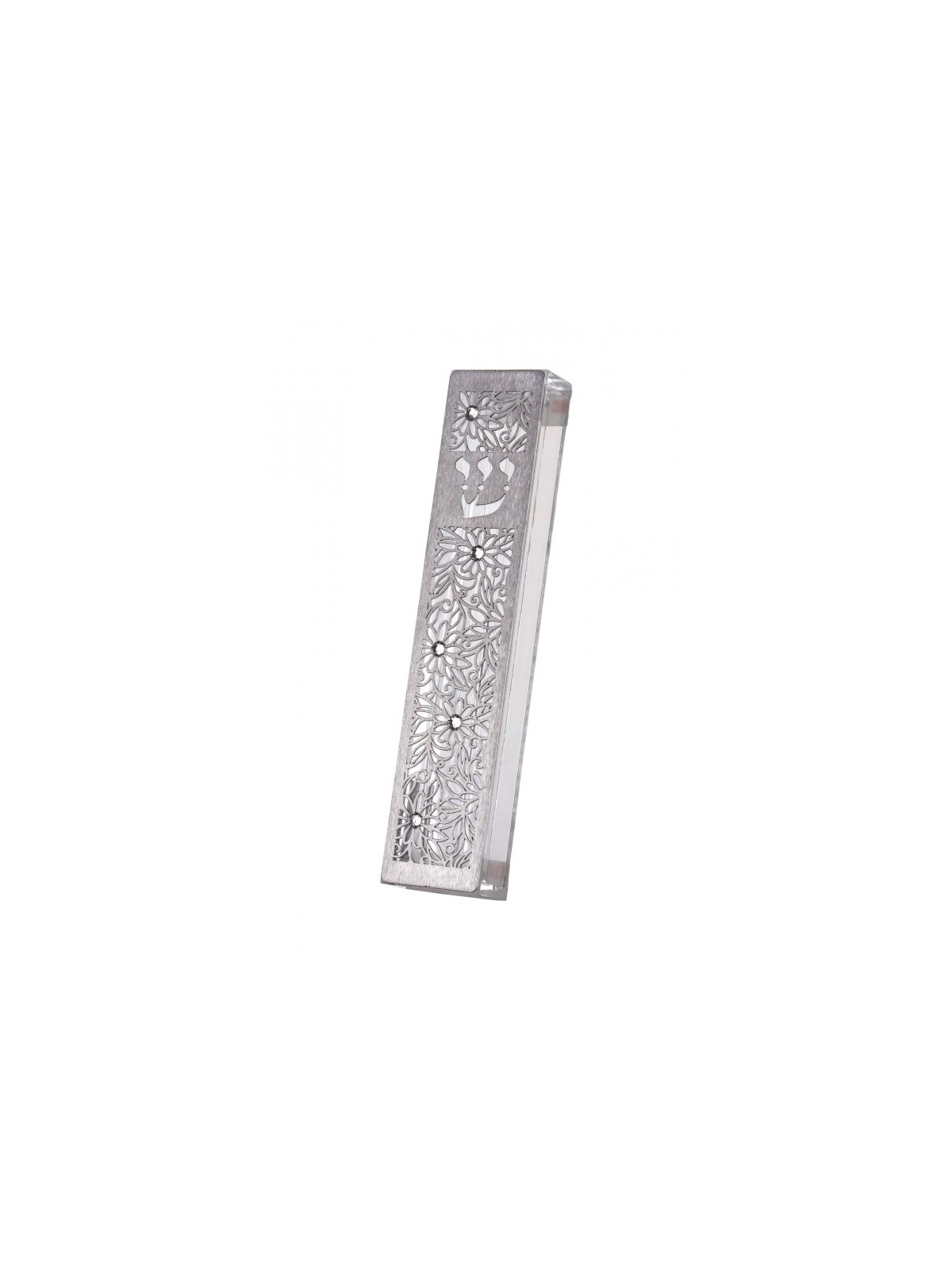 Dorit Judaica Mezuzah Case with Cutout Steel... | Modern Mezuzah Cases