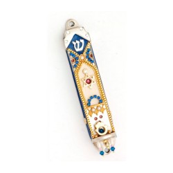 Star of David Design Pewter Mezuzah by E... | Mezuzah by Esther Shahaf