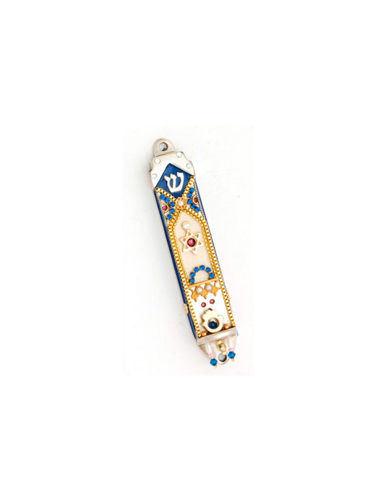Star of David Design Pewter Mezuzah by E... | Mezuzah by Esther Shahaf