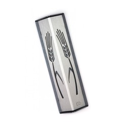 Shraga Landesman Angular Shiny Silver Alumin... | Modern Mezuzah Cases