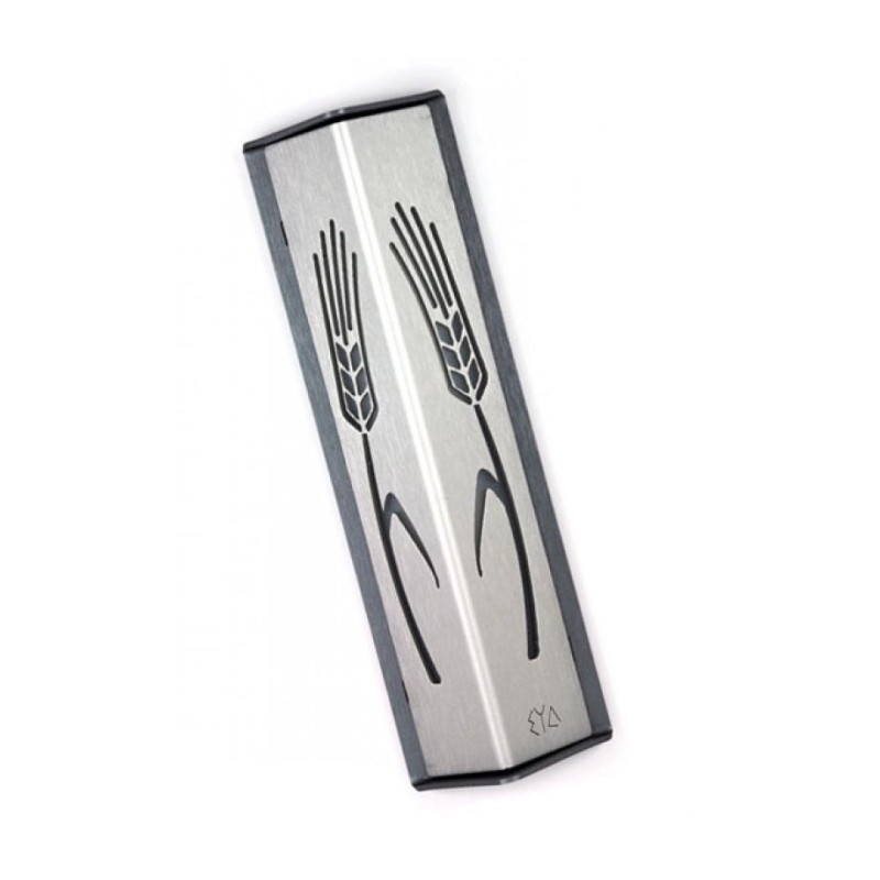 Shraga Landesman Angular Shiny Silver Alumin... | Modern Mezuzah Cases