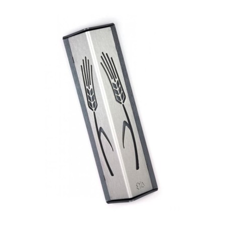 Shraga Landesman Angular Shiny Silver Alumin... | Modern Mezuzah Cases