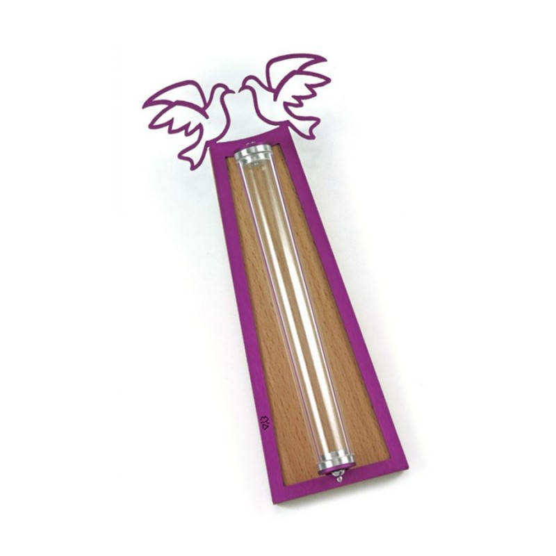 Shraga Landesman Peace Doves Mezuzah Case Pu... | Modern Mezuzah Cases