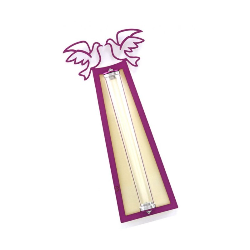 Shraga Landesman Peace Doves Mezuzah Case Pu... | Modern Mezuzah Cases