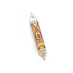 Decorative Pewter Mezuzah by Ester Shahaf | Mezuzah by Esther Shahaf